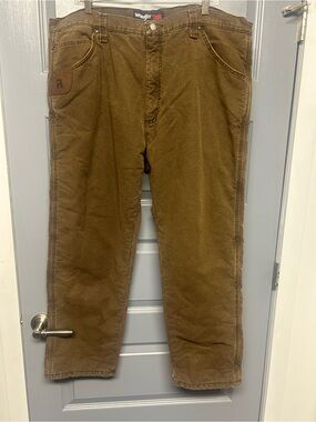 WRANGLER RIGGS WORKWEAR LINED HEAVY DUTY CANVAS WORK PANTS 42x30
